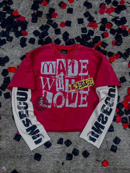 "made with love" Red long sleeve