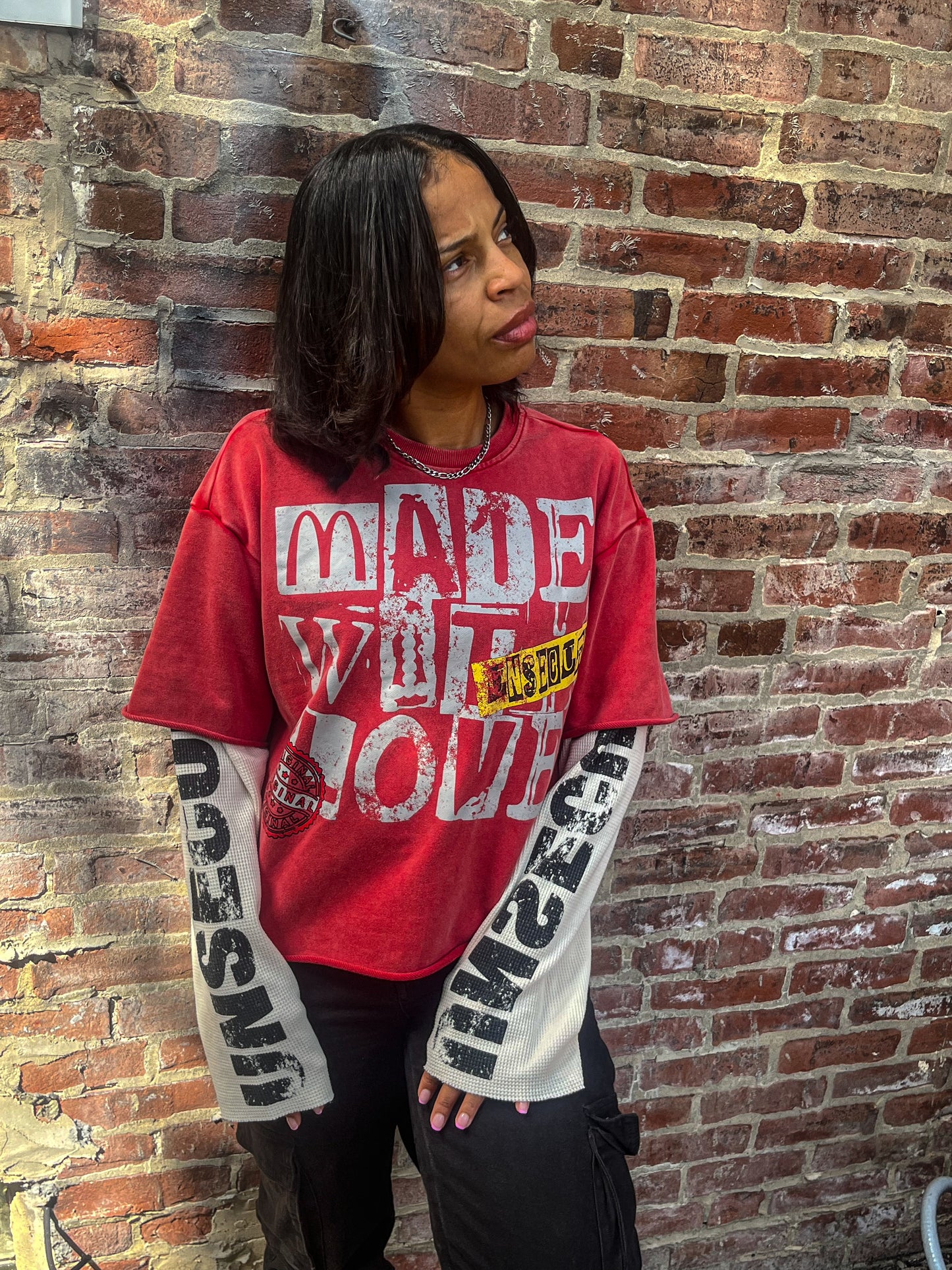 "made with love" Red long sleeve